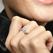 Sparkling Double Heart Ring
