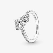 Sparkling Double Heart Ring