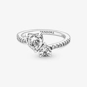 Sparkling Double Heart Ring