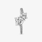Sparkling Double Heart Ring