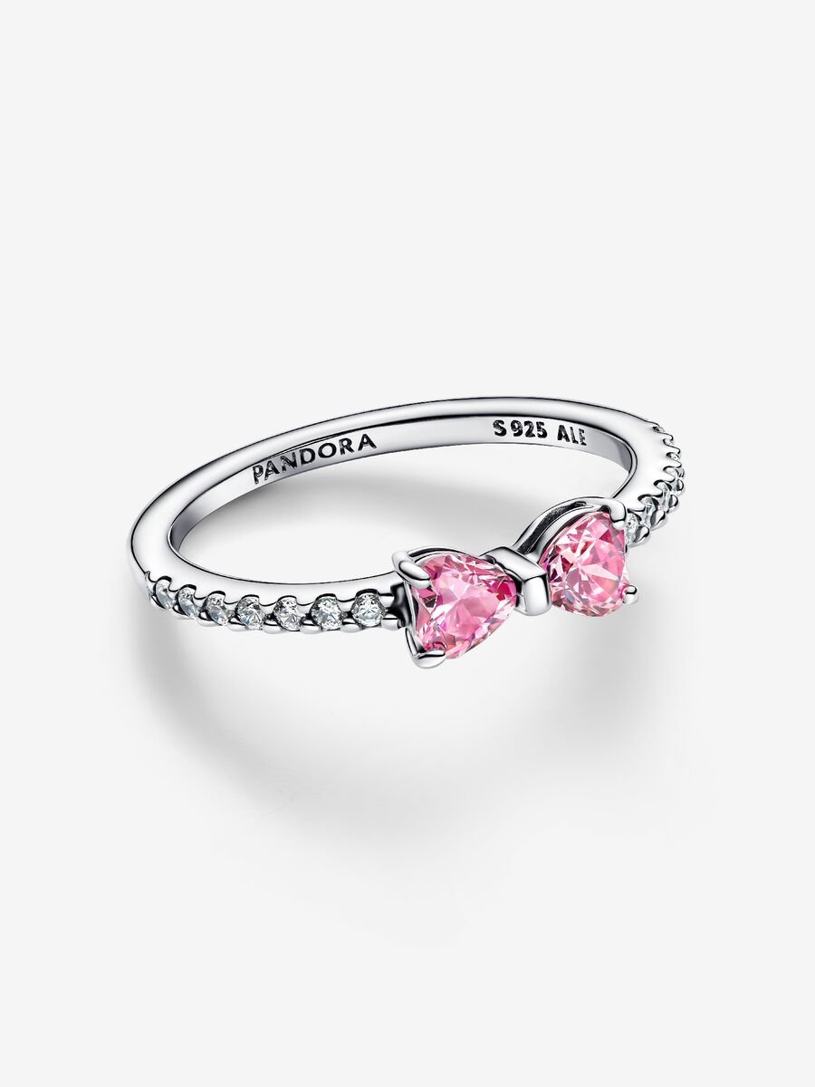 Sparkling Pink Bow Ring