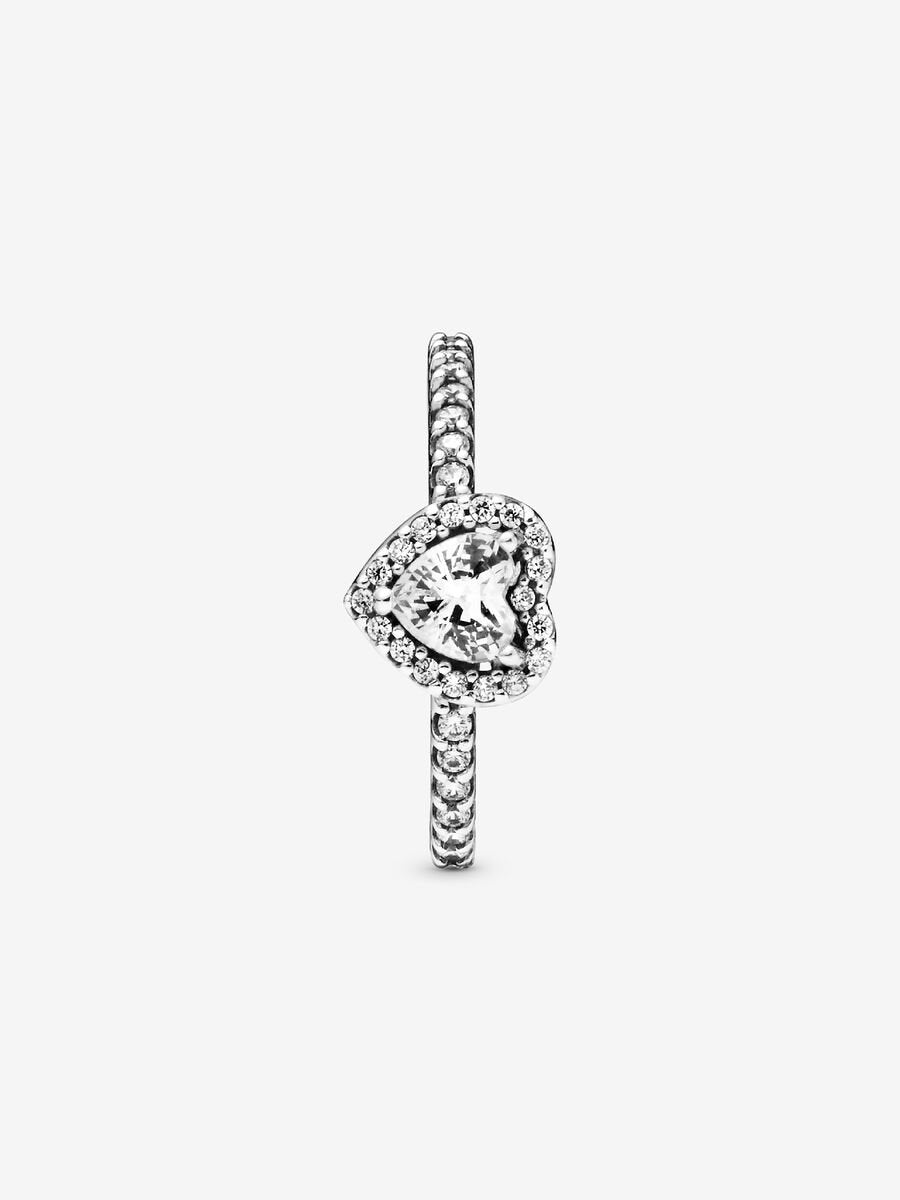 Sparkling Heart Halo Ring