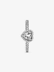 Sparkling Heart Halo Ring
