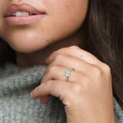Sparkling Halo Cushion Ring