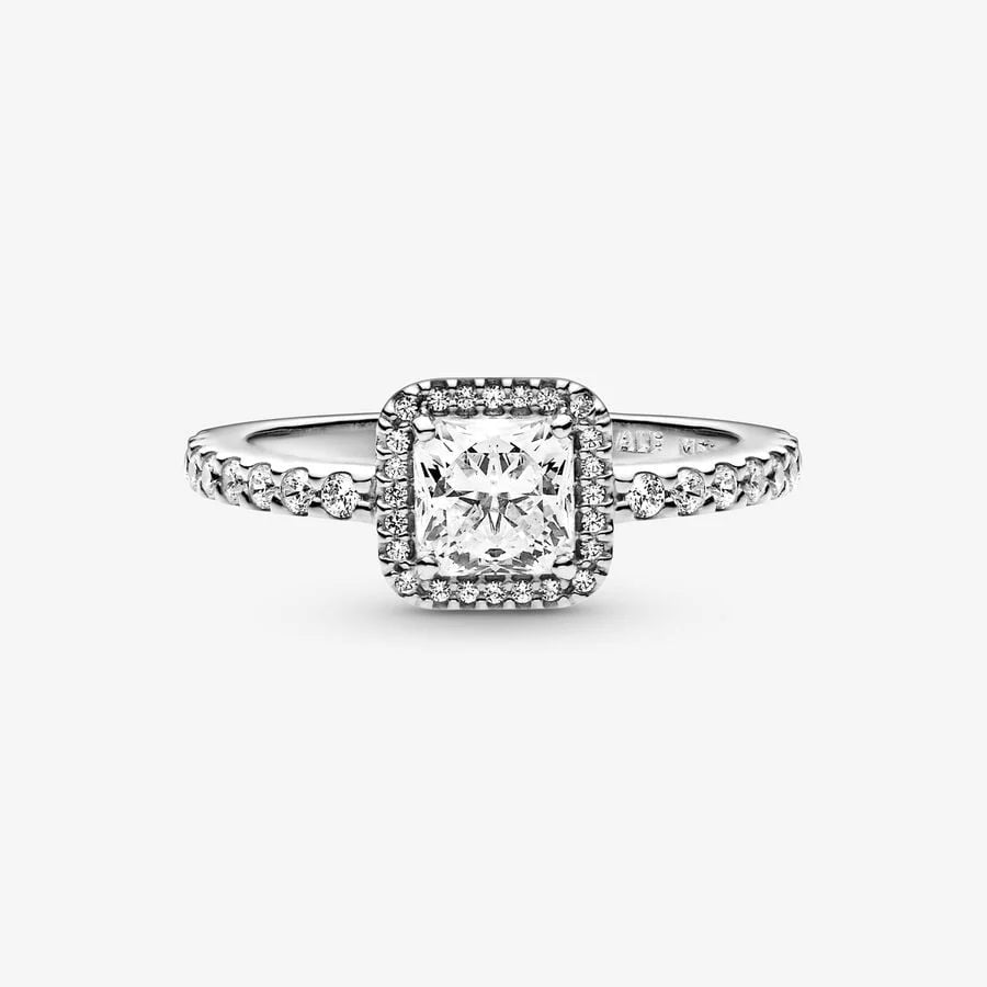 Sparkling Halo Cushion Ring
