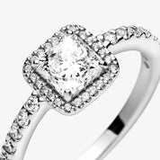 Sparkling Halo Cushion Ring