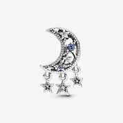 Crescent Moon and Stars Charm