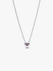 Sparkling Pink Heart Pendant Necklace