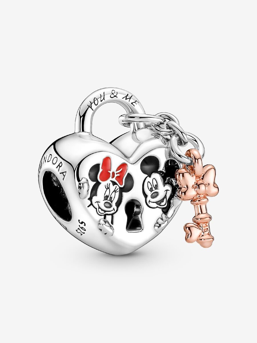Disney Mickey & Minnie Heart Lock Charm