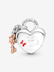 Disney Mickey & Minnie Heart Lock Charm
