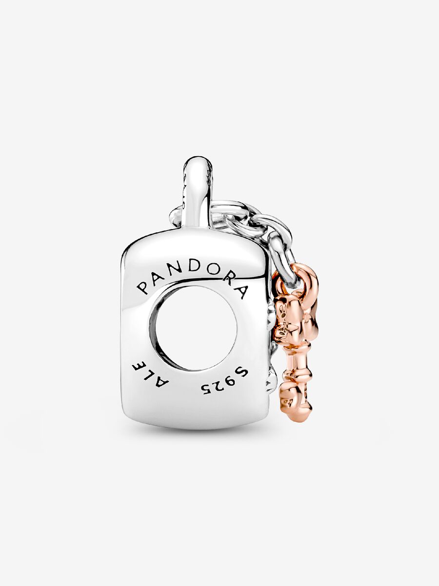 Disney Mickey & Minnie Heart Lock Charm