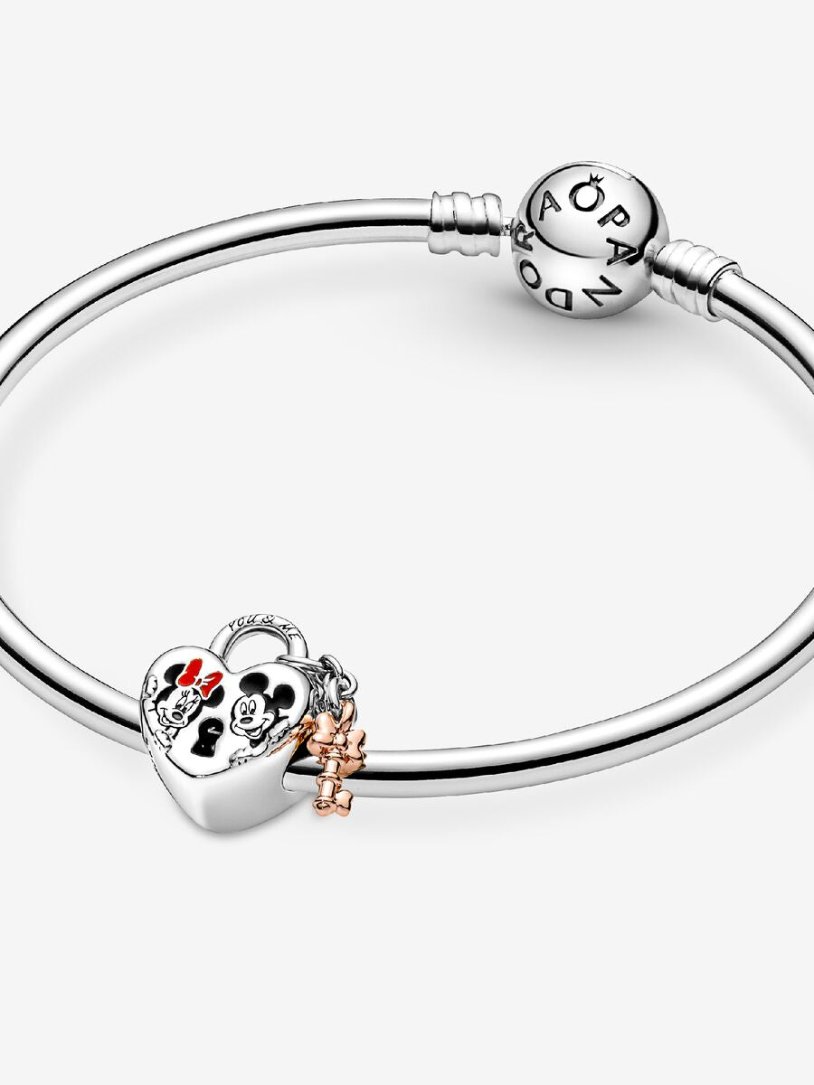Disney Mickey & Minnie Heart Lock Charm
