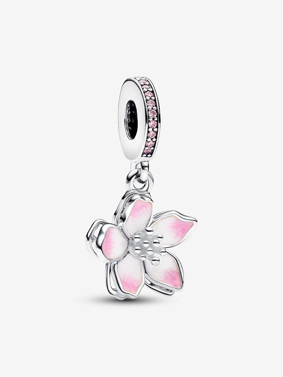 Pink Sakura Flower Dangle Charm