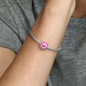 Pink Orchid Flower Charm