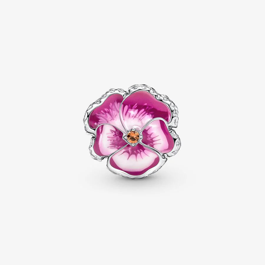 Pink Orchid Flower Charm