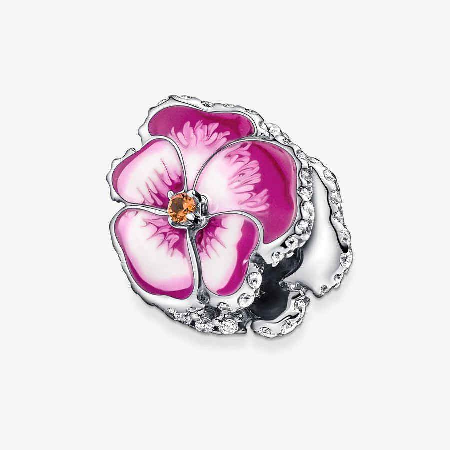 Pink Orchid Flower Charm