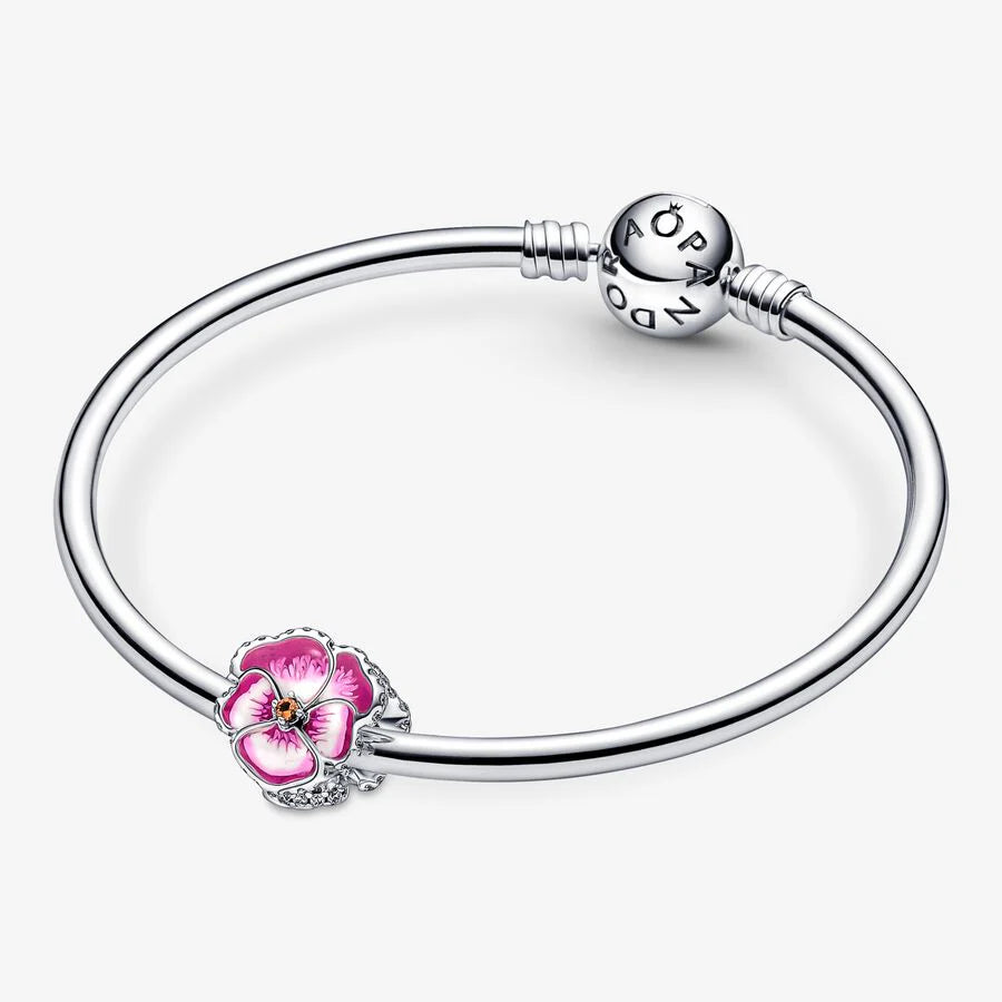 Pink Orchid Flower Charm