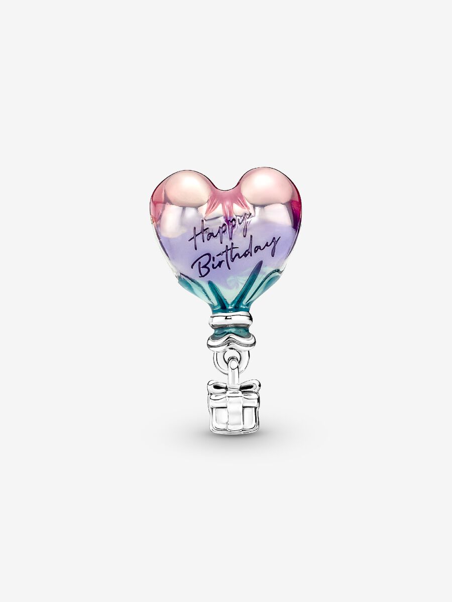 Happy Birthday Balloon Heart Charm