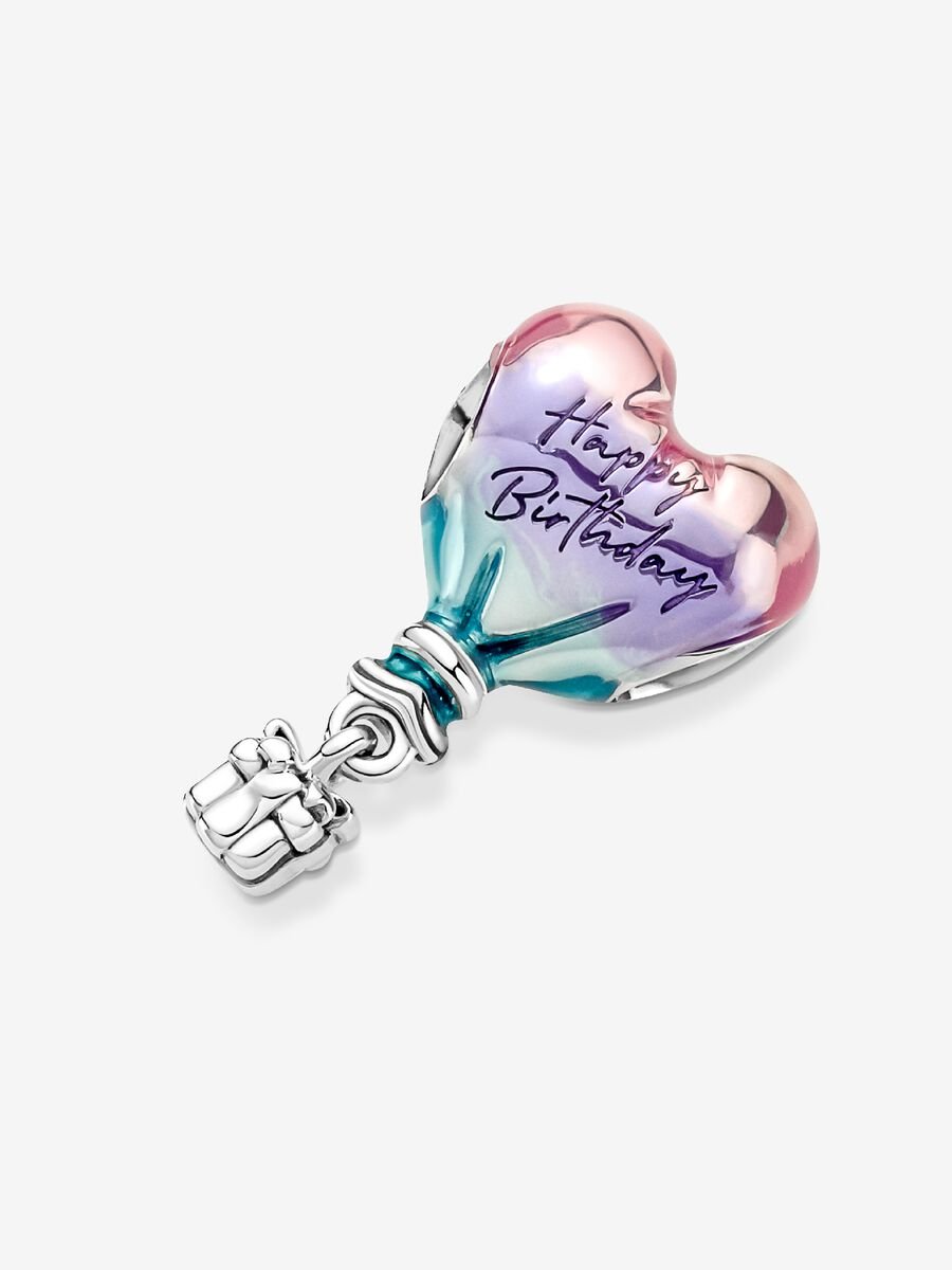 Happy Birthday Balloon Heart Charm