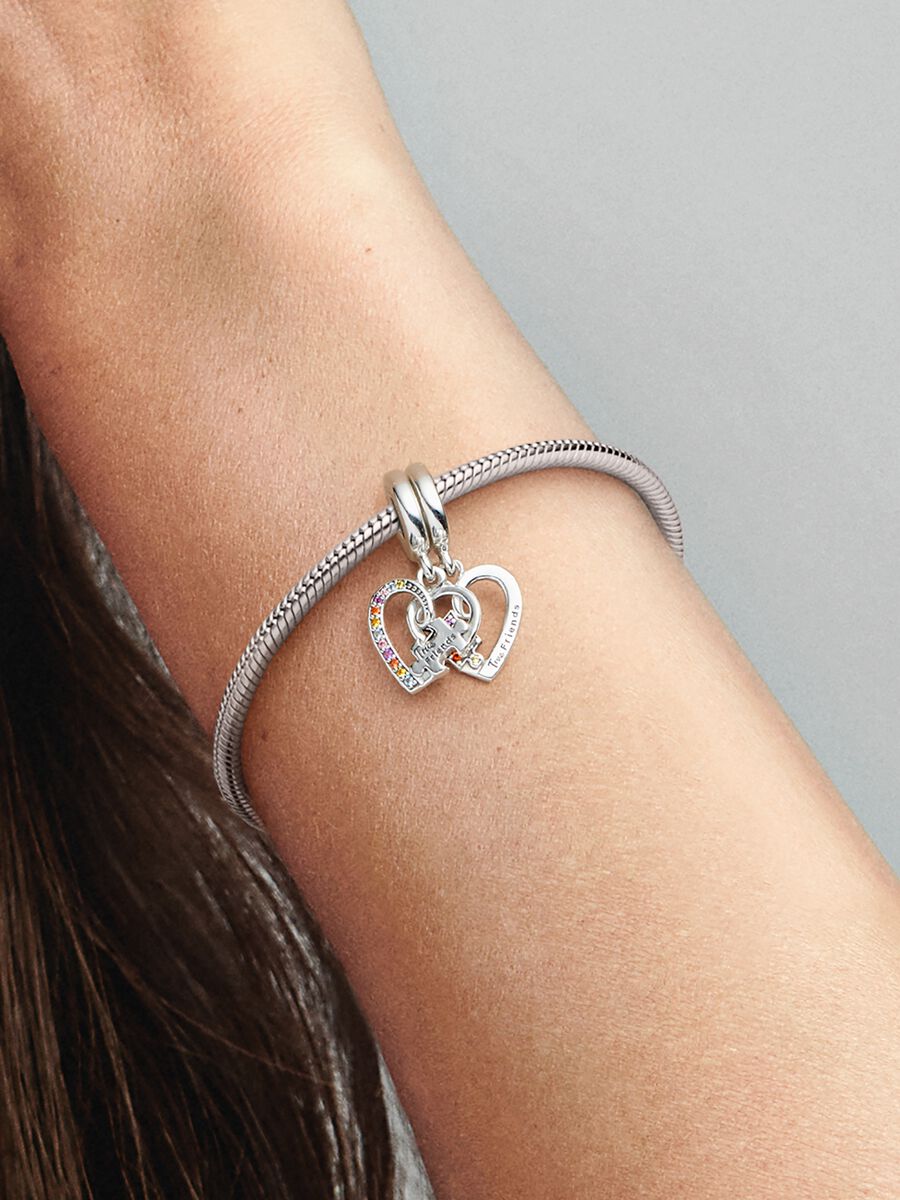 True Friends Split Heart Dangle Charm