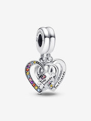 True Friends Split Heart Dangle Charm