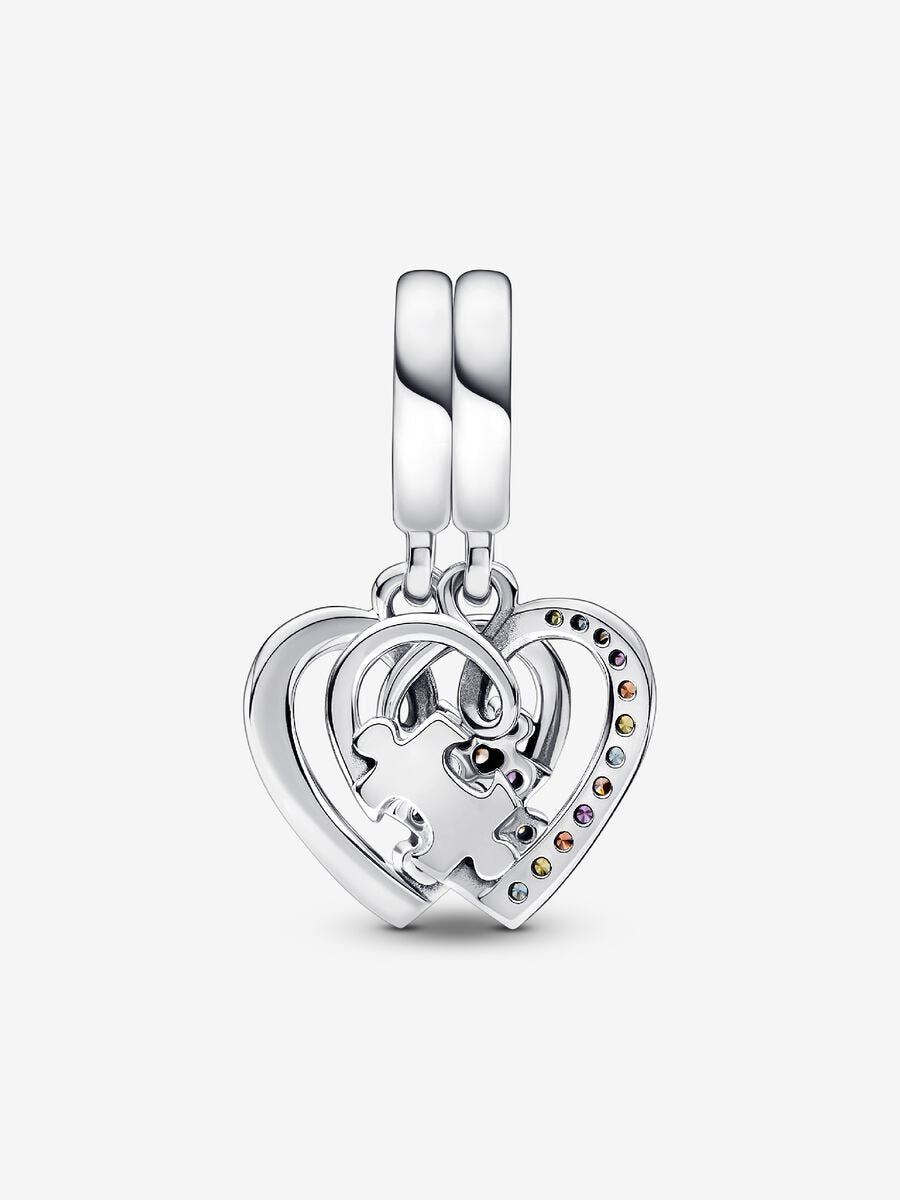 True Friends Split Heart Dangle Charm