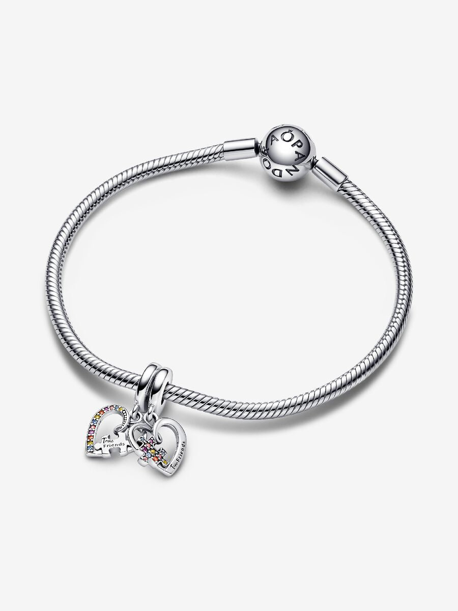 True Friends Split Heart Dangle Charm