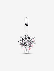 Pink Murano Glass Heart Dangle Charm