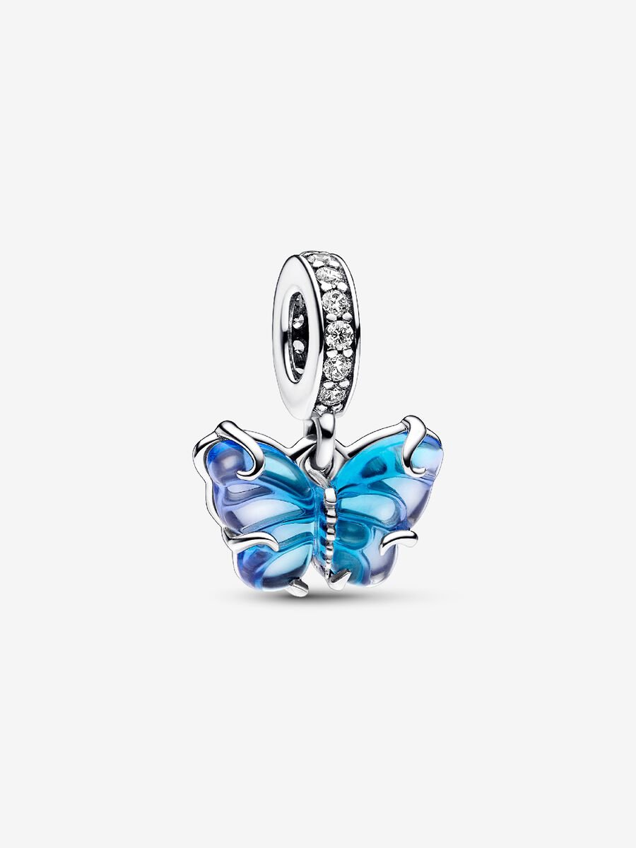 Blue Butterfly Charm with Sparkling Pavé