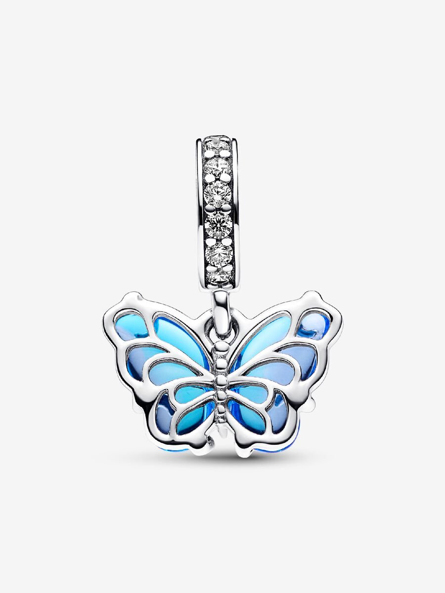 Blue Butterfly Charm with Sparkling Pavé