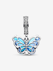 Blue Butterfly Charm with Sparkling Pavé