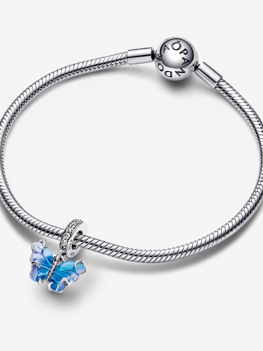 Blue Butterfly Charm with Sparkling Pavé