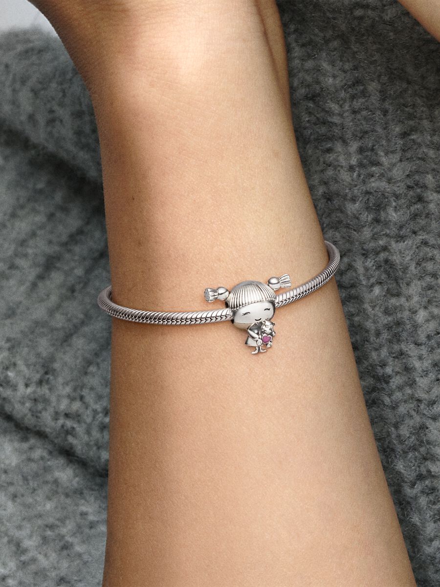 Girl with Teddy Bear Charm