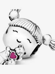 Girl with Teddy Bear Charm