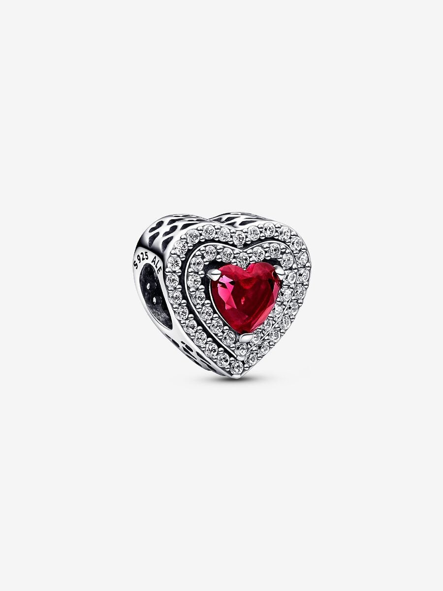 Sparkling Red Heart Charm