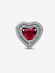 Sparkling Red Heart Charm