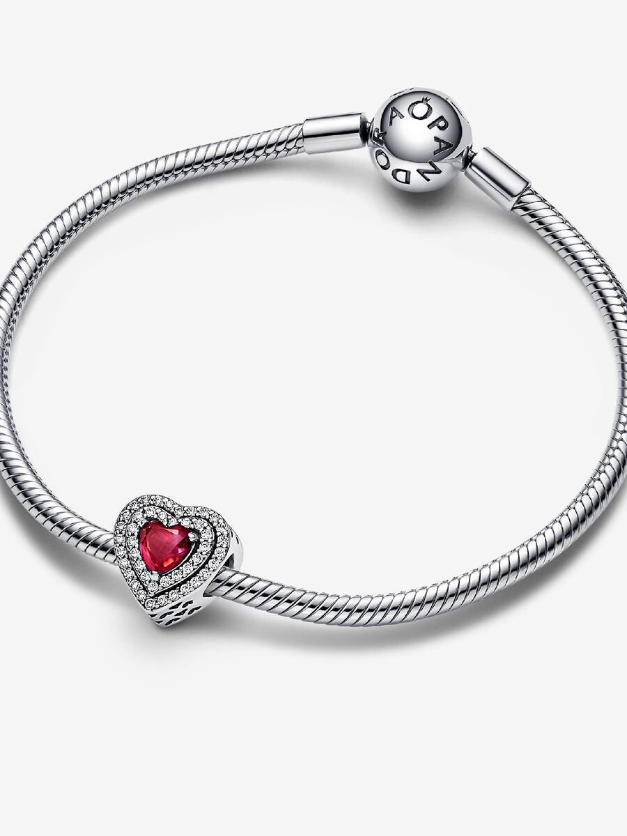 Sparkling Red Heart Charm