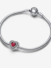 Sparkling Red Heart Charm