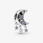 Crescent Moon and Stars Charm