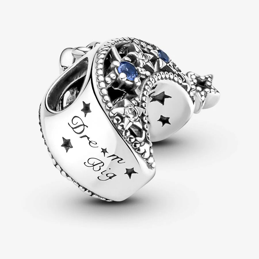 Crescent Moon and Stars Charm