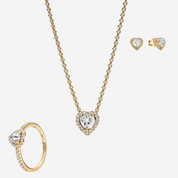 Sparkling Gold Heart Set in 14k Gold Plating