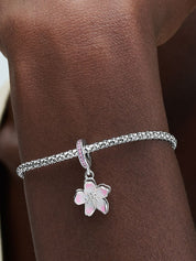 Pink Sakura Flower Dangle Charm