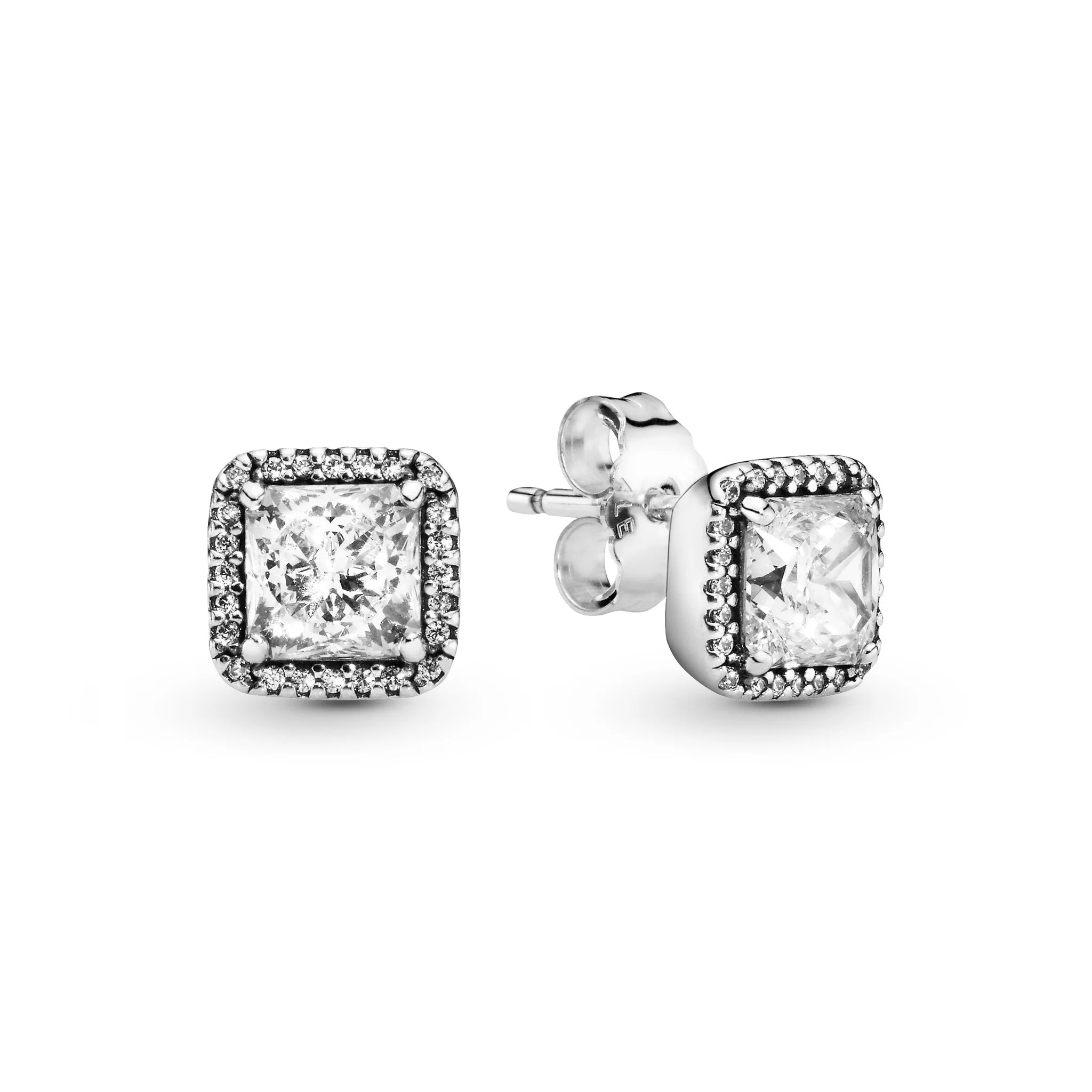 Square Halo Stud Earrings