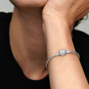 Pavé Heart Snake Chain Bracelet