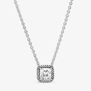 Classic Cushion Halo Pendant Necklace