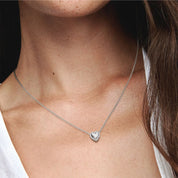 Sparkling Heart Halo Pendant Necklace