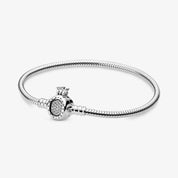 Regal Crown Pavé Snake Chain Bracelet