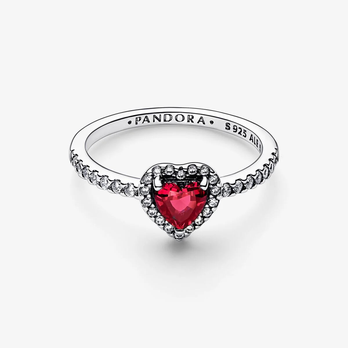Sparkling Red Heart Ring
