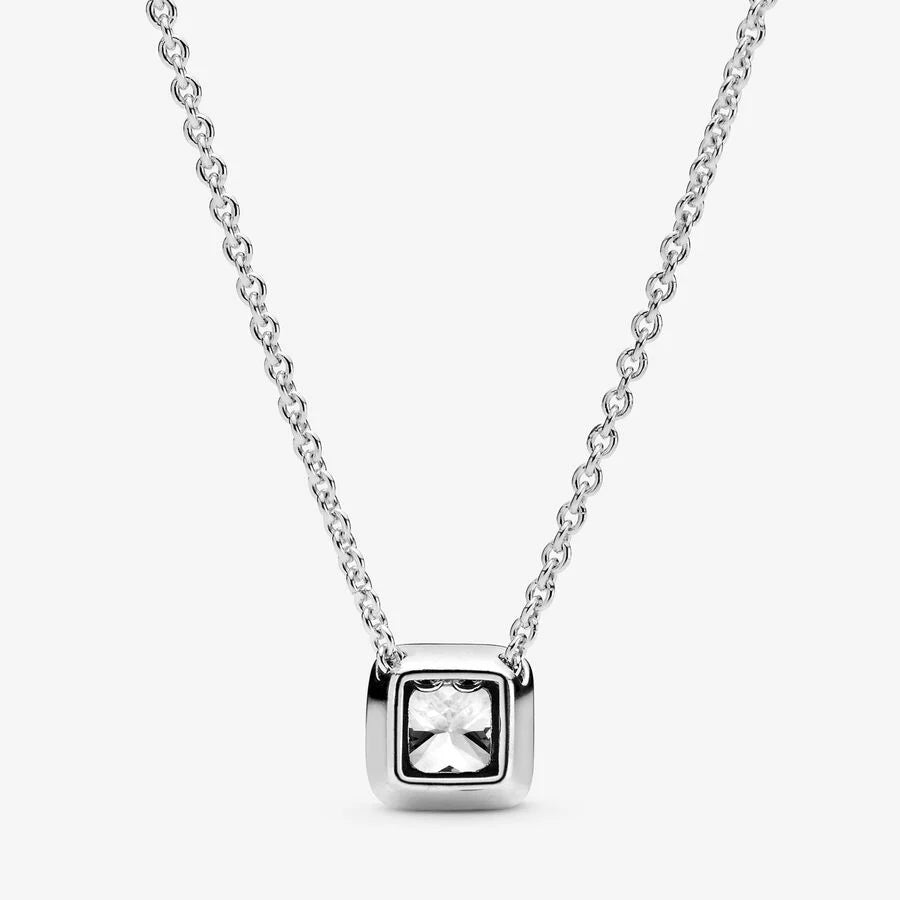 Classic Cushion Halo Pendant Necklace