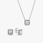 Classic Cushion Halo Jewelry Set